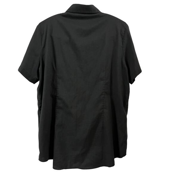 Vintage Burger King Employee Work Shirt Black Button Up Pocket Short Sleeve - Picture 2 of 6